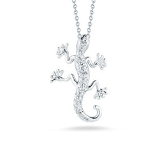Roberto Coin Tiny Treasures White Gold Gecko Lizard Pendant Necklace