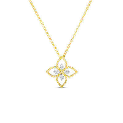 Roberto Coin Principessa Flower Necklace in Yellow Gold - Roberto Coin product