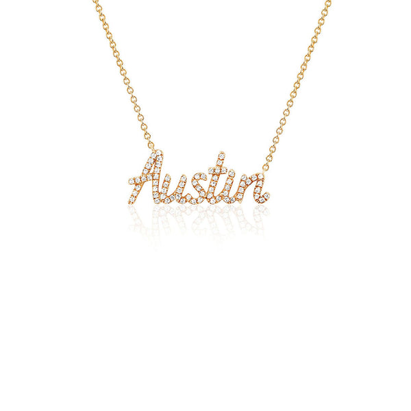 EF Collection Diamond Custom Script Initial Necklace