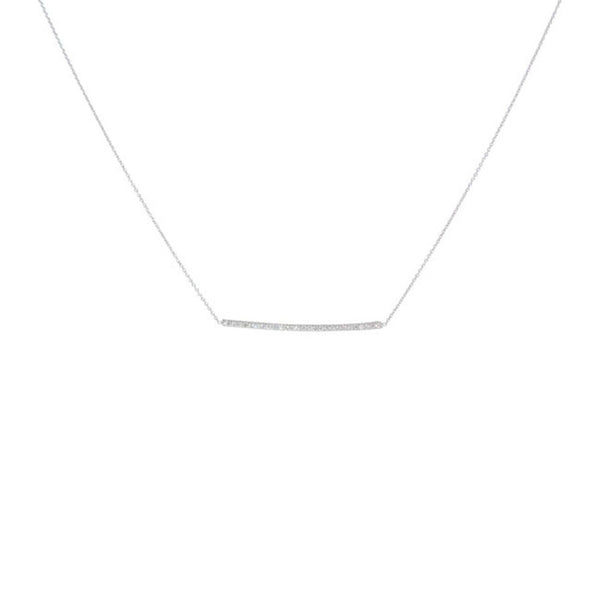 Roberto Coin White Gold Diamond Bar Necklace