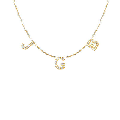 EF Collection Three Diamond Initial Station Necklace - EF Collection product