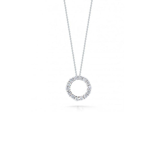 Roberto Coin Tiny Treasures Diamond Circle Pendant Necklace 1.25ctw