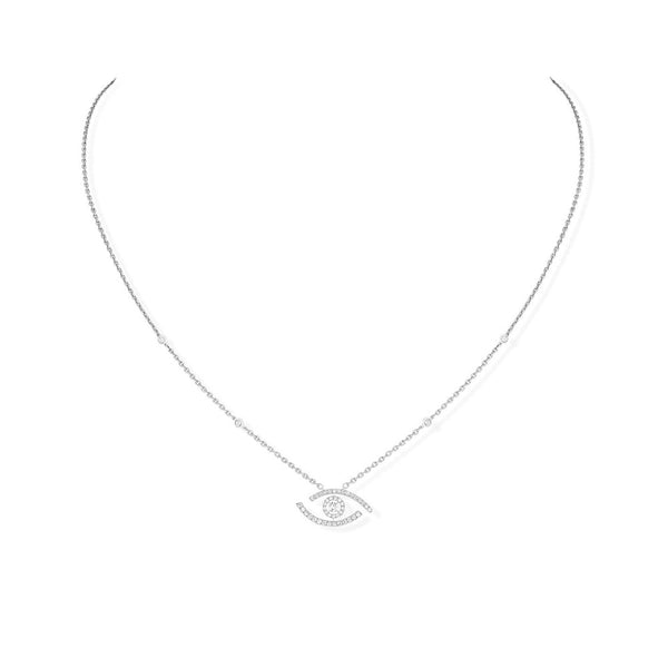 Messika Lucky Evil Eye Pavé Diamond Station Necklace