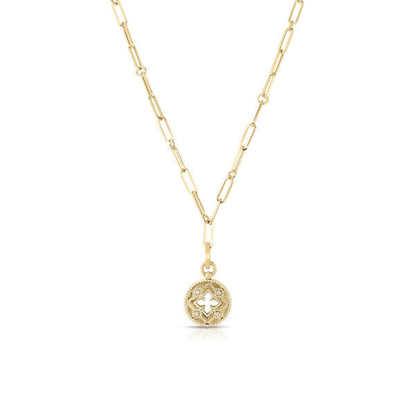 Roberto Coin Venetian Princess Diamond Medallion Pendant Necklace