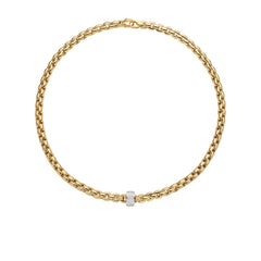 Fope Flex It EKA Yellow Gold Diamond Station Necklace