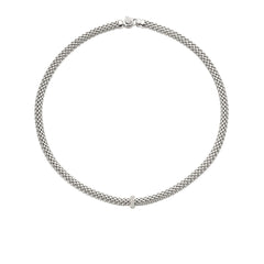 Fope Vendome White Gold Diamond Rondel Rope Necklace