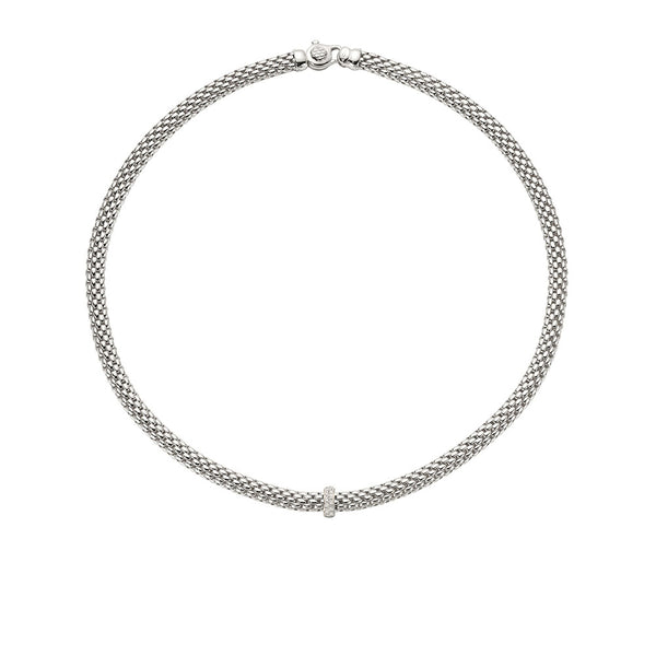 Fope Vendome White Gold Diamond Rondel Rope Necklace
