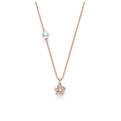 Mikimoto Rose Gold Akoya Pearl Diamond Pendant Necklace - Mikimoto product