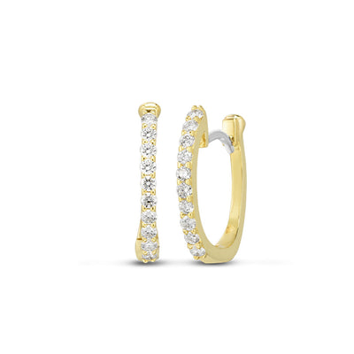 Roberto Coin Yellow Gold Diamond Hoop Earrings .20ctw - Roberto Coin product