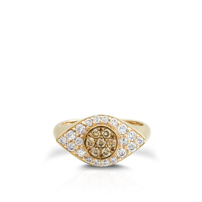 Carbon and Hyde Yellow Gold Evil Eye Ring - Carbon & Hyde product