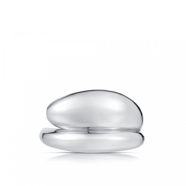 Carbon & Hyde Dome Wrap Ring in White Gold