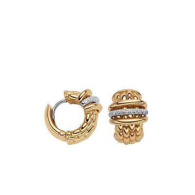 Fope Panorama Gold Diamond Hoop Earrings - Fope product