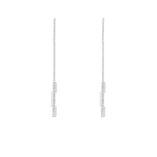 Gucci Link to Love Threader Earrings in White Gold