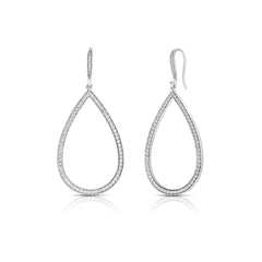 Roberto Coin Classic Diamond Pear Shaped Earrings in White Gold