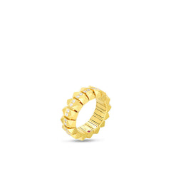 Roberto Coin Obelisco Yellow Gold Diamond Flex Ring