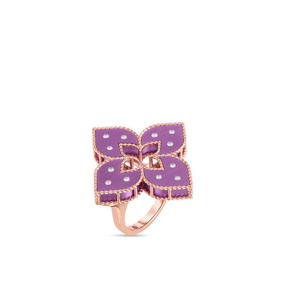 Roberto Coin Venetian Princess Collection Pink Titanium and Gold Ring with Diamonds - Roberto Coin product