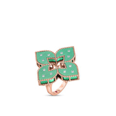 Roberto Coin Venetian Princess Collection Green Titanium and Gold Ring with Diamonds