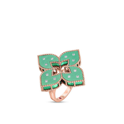 Roberto Coin Venetian Princess Collection Green Titanium and Gold Ring with Diamonds - Roberto Coin product