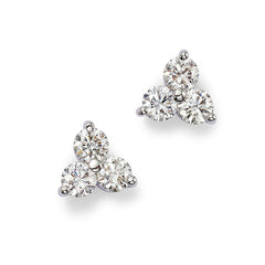 Roberto Coin 3 Diamond Cluster Stud Earrings