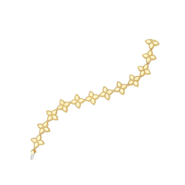 Roberto Coin Princess Flower Yellow Gold Link Bracelet