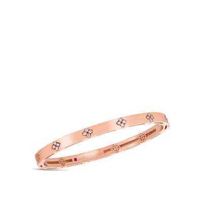 Roberto Coin Verona Diamond Flower Bangle in Rose Gold - Roberto Coin product