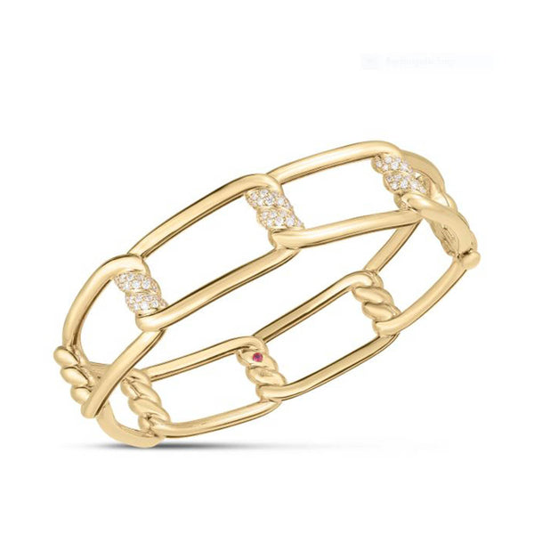 Roberto Coin Cialoma Collection 18K Yellow Gold Diamond Bangle Bracelet