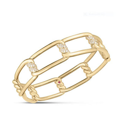 Roberto Coin Cialoma Collection 18K Yellow Gold Diamond Bangle Bracelet - Roberto Coin product