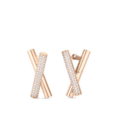 Roberto Coin Domino Collection 18K Rose Gold Earrings with Diamonds