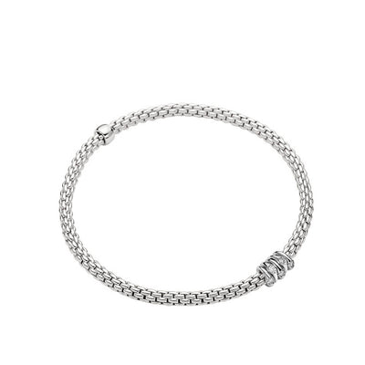 Fope Prima White Gold Dew Drop Diamond Rondel Station Bracelet - Fope product