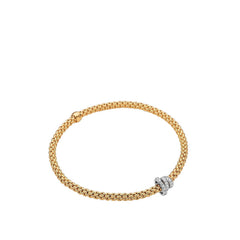 Fope Flex It Prima Yellow Gold Diamond Rondel Bracelet