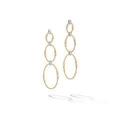 Marco Bicego Marrakech Onde Flat Link Triple Drop Diamond Earrings