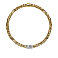 Fope Panorama Gold Diamond Rondel Necklace