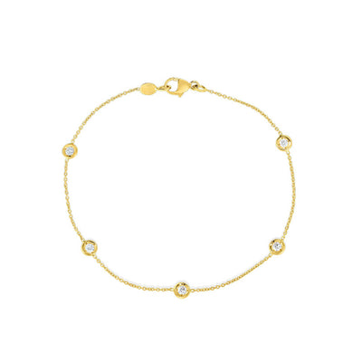 Roberto Coin Diamonds By The Inch Yellow Gold 5 Station Bracelet - Roberto Coin product