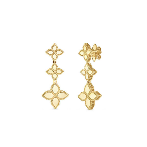 Roberto Coin Princess Flower Triple Drop Earrings