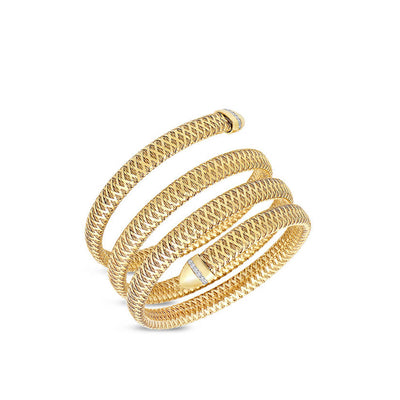 Roberto Coin Primavera Yellow Gold Diamond Four Coil Cuff - Roberto Coin product