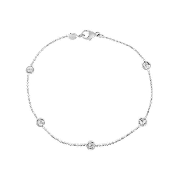 Roberto Coin White Gold Diamonds By the Inch 5 Station Bracelet