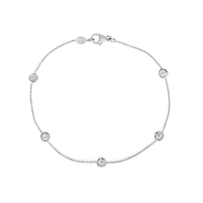 Roberto Coin White Gold Diamonds By the Inch 5 Station Bracelet - Roberto Coin product