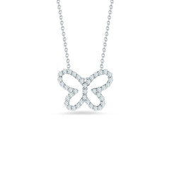 Roberto Coin Tiny Treasures White Gold Butterfly Pendant Necklace