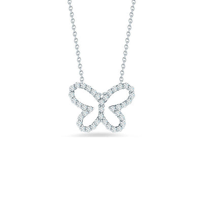 Roberto Coin Tiny Treasures White Gold Butterfly Pendant Necklace - Roberto Coin product