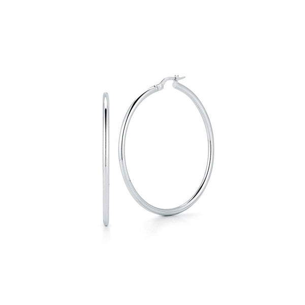 Roberto Coin White Gold 45mm Hoop Earrings