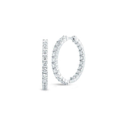 Roberto Coin White Gold Inside Out Diamond Hoop Earrings 3.45ctw
