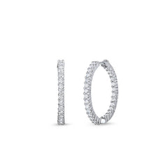 Roberto Coin White Gold Inside Out Diamond Hoop Earrings 1.50ctw