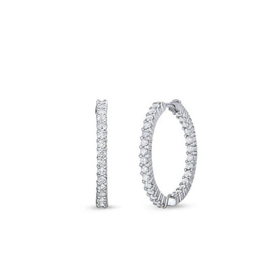 Roberto Coin White Gold Inside Out Diamond Hoop Earrings 1.50ctw - Roberto Coin product