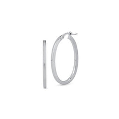 Roberto Coin White Gold Small Oval Hoop Earrings