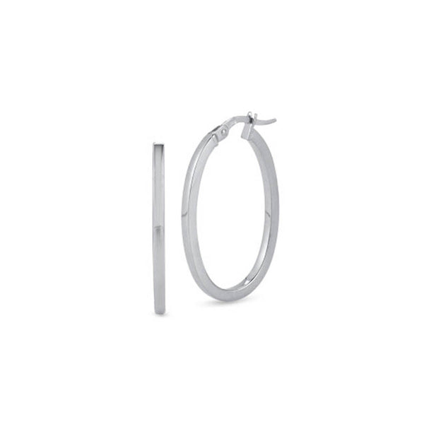 Roberto Coin White Gold Small Oval Hoop Earrings