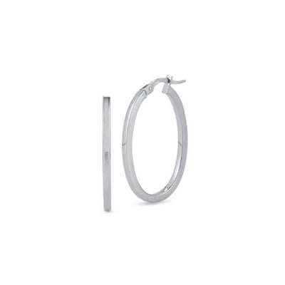 Roberto Coin White Gold Small Oval Hoop Earrings - Roberto Coin product