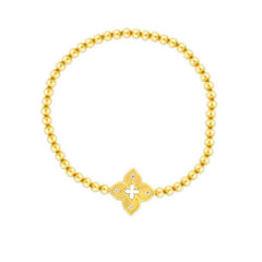 Roberto Coin Venetian Princess Flower Petite Diamond Stretch Bracelet