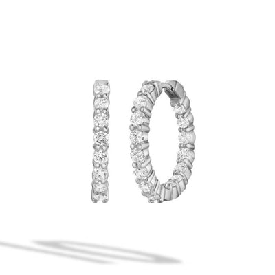Roberto Coin White Gold Inside Out Diamond Hoop Earrings 2.35ctw - Roberto Coin product