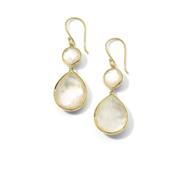Ippolita Rock Candy Snowman Mother of Pearl Drop Gold Earrings