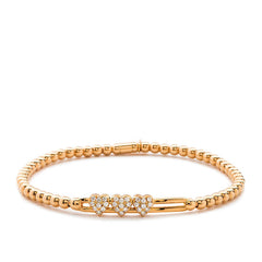 Hulchi Belluni Tresore Gold Diamond Hearts Stretch Bracelet